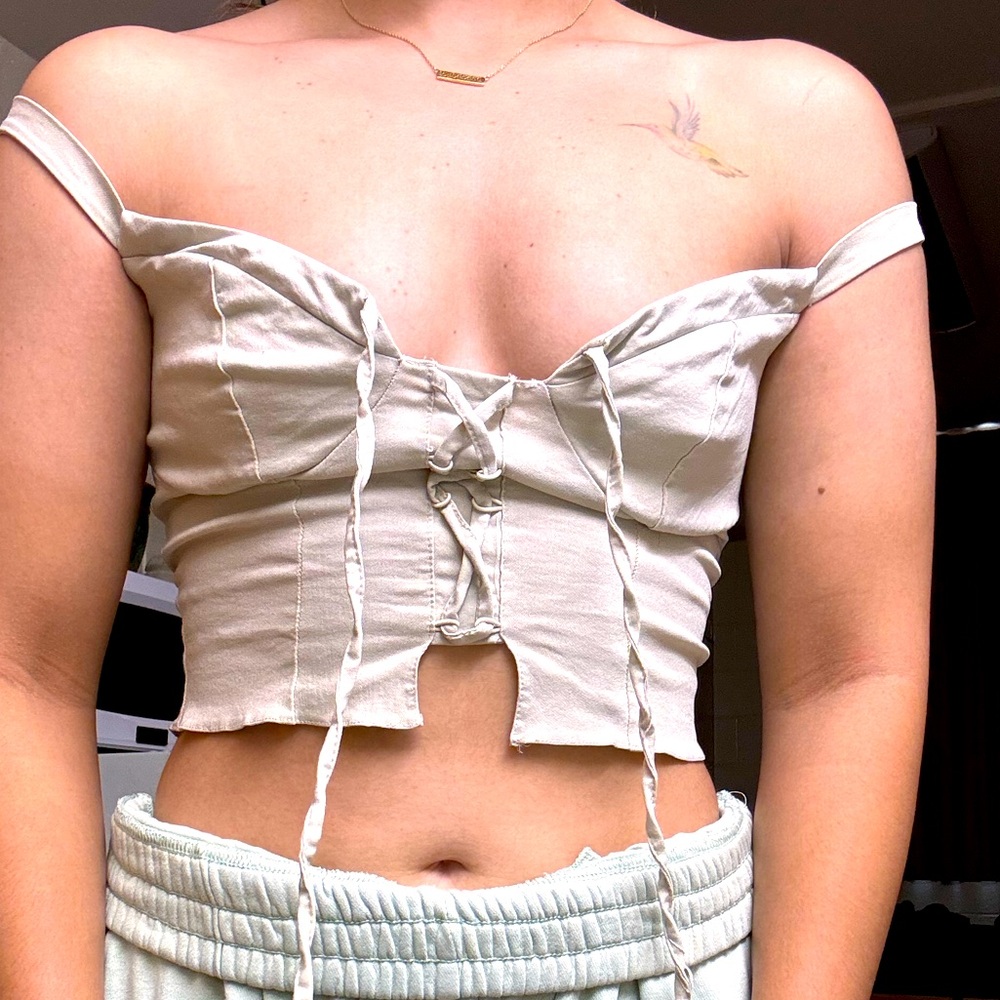 ASOS crop top in beige size 4